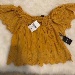Forever 21 Off The Shoulder Embroidered Top